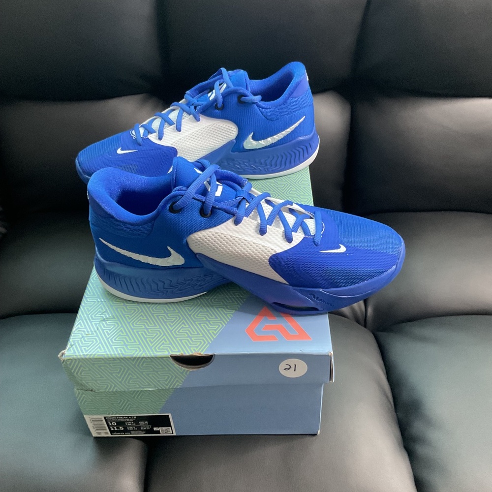 Nike Zoom Freak 4 TB Giannis "Game Royal" Blue White Basketball Shoes Men's 10 - Picture 8 of 9
